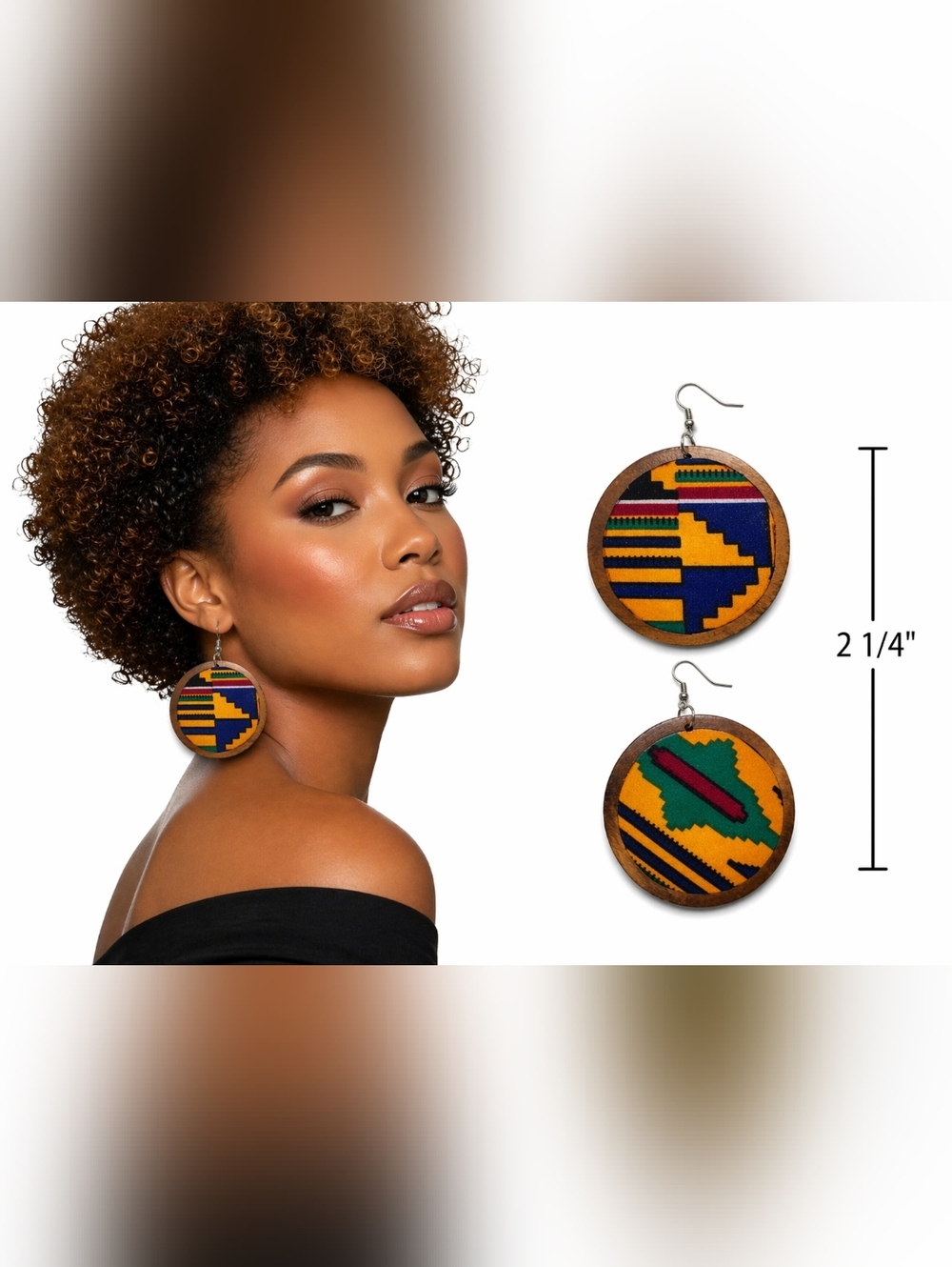 African NWT Ankara Kente Fabric Earrings